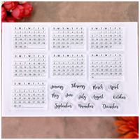 KWELLAM Words Calendar Week Month January December Clear Stamps for Card Making Decoration and DIY Scrapbooking
