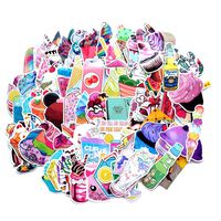 Cute Girl water bottle Stickers Ice Cream Summer Theme for laptop Trendy Cartoon Waterproof Vinyl Water Bottle Snowboard Skateboard Luggage Bicycle Guitar Bike Decal Stickers 45pcs pack for girl teens kids