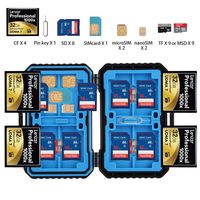 I-VOM Weather-Resistant Storage Case for Optics Hunting Trail Game Camera Card CF Micro SD TF SIM Micro-SIM Nano-SIM Card SD Cards (26 Slots)