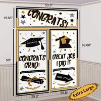 Graduation Backdrop Banner Party Decorations Supplies 2020- Extra Large Grad Congrats Photo Booth Wall Party Decor (69.68 inches x 53.5 inches)