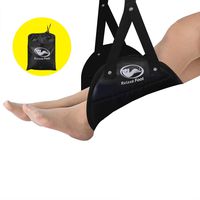 Relaxe' Foot Airplane Footrest -Foot Hammock with Premium Memory Foam - Desk Foot Hammock - Best Travel Foot Rest for Long Flight Trips,Train & Car,Black