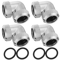 IronBuddy 90 Degree Fitting 10mm ID, 14mm OD Rigid Tubing 90 Elbow Fitting for Metal and PETG Tubing for Computer Water Cooling System