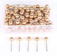 AnMiao Star 1/8 Inch Map Tacks, Push Pins, Plastic Round Head, Steel Point,100-Count,Gold Colors