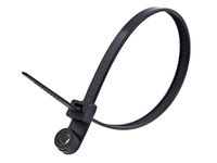 8 3/4 Inch Black Mount Head Cable Tie - 100 Pack
