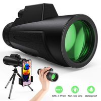 Monocular Telescope - 12X50 High Power HD Monoculars with Holder & Tripod Waterproof Pocket Scope for Smartphone - Clear BAK4 Prism for Bird Watching, Camping & Match