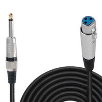 Pyle 30ft. Professional Microphone Cable - 1/4 Inch Male To XLR Female Audio Cord Connector 30 ft Black Heavy Duty Portable Speaker Cable Wire Adapter -Delivers Sound - PPMJL30