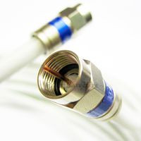 WHITE Coaxial RG6 Cable 175ft UL ETL CM CATV Fire retardant SATELLITE Audio Video Cable with WEATHER SEAL ANTI CORROSSIVE BRASS Connectors