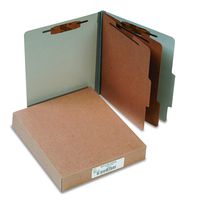 ACCO 15056 ACCO Pressboard 25-Point Classification Folders, Ltr, 6-Section, Mist GY, 10/Box