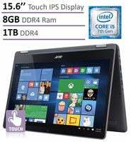 Acer Aspire R5 2-in-1 Convertible 15.6 FHD IPS Touchscreen Laptop(2017 Model), Intel Core i5-7200U 2.5GHz, 8GB DDR4 Memory, 1TB HDD, Backlit Keyboard, HDMI, Bluetooth, WiFi, Windows 10