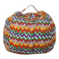 AmyDong Storage Box, Home Storage Bag Plush Kids Stuffed Animal Plush Toy Storage Bean Bag Soft Pouch Stripe Fabric Chair (D)