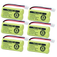 QBLPOWER BT18433/BT28433 2.4V 500mAh Ni-MH Battery Pack Rechargeable Compatible with BT184342 BT284342 BT-8300 BATT-6010 BT1011 BT1018 BT1022 BT1031 89-1326-00-00/89-1330-01-00/CPH-515D (Pack of 6)