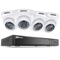 ANNKE 4CH 1080P CCTV DVR System and (4) HD 1920x1080 Outdoor Fixed Security Cameras with Weather-Proof Body, 2.0 Mega-Pixels, P2P Technology,Day/Night Vision-NO HDD