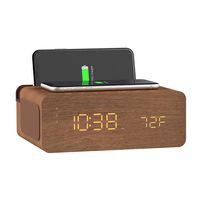 Ion Charge Time Plus Alarm Clock Speaker with Wireless Charging Pad - Brown