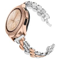 TOTOUTHS Compatible with Samsung Galaxy Watch 42mm Bands Women Stainless Steel Bracelet Replacement for Galaxy Active 2 40mm 44mm/Gear S2 Classic/Gear Sport Metal Strap Wristband Rose Gold+Silver