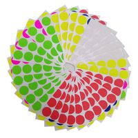 Brothersbox Round Write Color Coding Labels Neon Colors, Dia 0.75 Inches, Pack of 1575, Garage Sales Stickers
