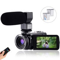 CofunKool Video Camera Camcorder 1080P 30FPS Full HD YouTube Vlogging Camera 36MP 3.0 inch IPS Touch Screen IR Night Vision Video Recorder with Remote Control Battery Charger 2 Batteries