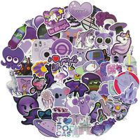 Purple Girl Laptop Stickers Cute Water Bottle Vinyl Car Skateboard Motorcycle Bicycle Luggage Guitar Bike Decal 60pcs Pack