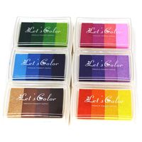 Miraclekoo Craft Ink Pad Stamps Partner Rainbow Set of 6 DIY Multicolor Craft Stamp Pad 24 Colors-Pink,Yellow,Purple,Coffee,Green,Blue