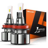 SEALIGHT Laxmas L2 H11/H8/H9 LED Headlight Bulbs, Ultra-thin, 360-degree Illumination, 6000K Daylight Effect, 200% Brightness, Pack of 2