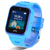 [2020 Updated]4G Kids Smartwatch with GPS Tracker, Touch Screen Boys Girls Watch Phone Waterproof with Remote Monitoring/SOS/Game/Pedometer/FaceTalk/2-way Call, Kids Christmas Birthday Gift Toys(Blue)