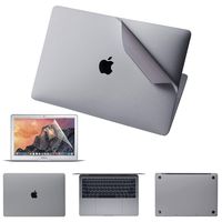 JRCMAX 5-in-1 Full Skin Decals for MacBook Pro 15 inch with Touch Bar A1707/A1990,3M Full-Cover Protector Vinyl Decal Skin [Top + Bottom + Touchpad + Palm Rest with Screen Protector -Silver