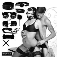 ONLYTEK Restraints for Sex, 10 PCS BDSM Toys Leather Furry Bondage Sets Restraint Kits Fetish Bed Restraint Sex Toys for Couples Bondage Collection
