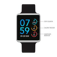 iTouch Air Special Edition Digital Smartwatch and Pedometer - Solid Silicone Strap (Black/Silver)