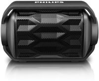 Philips BT2200B/27 Shoqbox Mini Rugged Compact Wireless Waterproof Outdoor or Shower Portable Bluetooth Speaker (Black)