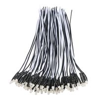 EDGELEC 50pcs 12 Volt 3mm White LED Lights Emitting Diodes Pre Wired 7.9 Inch DC 12v LED Light Diffused Colored Lens Small LED Lamps