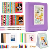 Alohallo Photo Album Accessories Bundles Set for Fujifilm Instax Mini 7s 8 8+ 9 25 50s 70 90, Polaroid Snap PIC-300, HP Sprocket, Kodak Mini 3-Inch Film - Purple