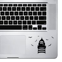 StickAny Palm Series Lighthouse Birds Flying Sticker for MacBook Pro, Chromebook, and Laptops (Black)