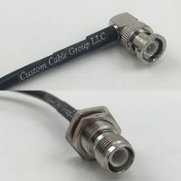 6 inch RGU178 BNC MALE ANGLE to RP-TNC FEMALE BULKHEAD Pigtail Jumper RF coaxial cable 50ohm High Quality Quick USA Shipping