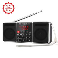 PRUNUS J-288 AM/FM Radio Portable, Hands-Free Bluetooth Radio Stereo Speaker with Sleep Timer, Power-Saving Display, Ultra-Long Antenna, AUX Input & USB Disk & TF Card MP3 Player(Black)