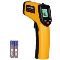 ANGGO IR Infrared Non-Contact Digital Temperature Gun Thermometer with Laser for Precisely Aiming, Bright LCD Display with LED Backlight (-58 °F to 716°F)