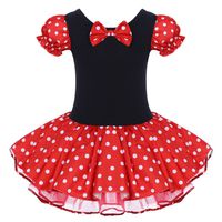 IBTOM CASTLE Kids Pageant Costume Flower Girl Tutu Dress Polka Dot First Birthday Halloween Fancy Dress Up Princess Outfits Red Without 3D Ears 4-5 Years