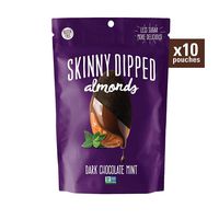 SKINNYDIPPED ALMONDS Dark Chocolate Mint Covered Almonds, 3.5 Oz Resealable Bag, 10 Count