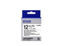 Epson LabelWorks Strong Adhesive LK (Replaces LC) Tape Cartridge ~1/2" Black on White (LK-4WBW) - for use with LabelWorks LW-300, LW-400, LW-600P and LW-700 Label Printers