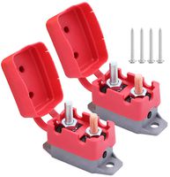 2pcs 12V/24V 50A Manual Reset Circuit Breaker with Cover Stud Bolt Type and Screw for Battery Chargers, Trucks, Buses, Electric Cars, Car Engines