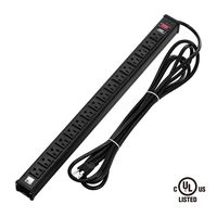 CRST 16-Outlet Heavy Duty Metal Power Strip, 15-Foot Power Cord / 15 Amps / 1875W for Office, School (UL Listed)