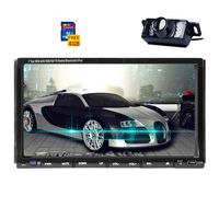 EGood 7" Universal In Dash HD Touch Screen Car DVD Player Double Din GPS Navigation Stereo AM FM Radio With built-in Bluetooth Microphone car logo choosen ipod USB SD Aux and Backup Camera