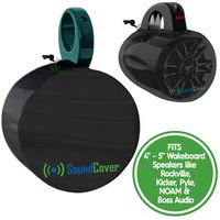 2 (Two) Speaker Covers for Round 4" 5" Marine Power Boat ATV Wake Board Tower Pod Speakers - Fits Boss, Rockville, Kicker, Pyle & NOAM NUTV5 Speakers, Sold in Pairs