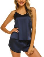 Ekouaer Womens Sexy Sleepwear Lingerie Satin Pajamas Cami Shorts Set Nightwear S-XXL