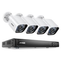 ANNKE 8CH 1080P Professional POE Security System 6.0MP True POE NVR and (4) HD 1920TVL 2.0MegaPixels Weatherproof Cameras with Metal Housing and Smart Search