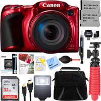 Canon PowerShot SX420 is 20MP 42x Optical Zoom Digital Camera (Red) + Two-Pack NB-11L Spare Batteries + Accessory Bundle