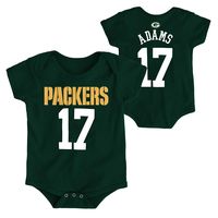 OuterStuff NFL Newborn Infants Team Color Name and Number Bodysuit Creeper (18 Months, Davante Adams Green Bay Packers Home Green)