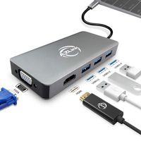 USB C Hub HDMI VGA Adapter, AZLink USB Type C Multiport Adapter with VGA, 3 USB 3.0 Ports for MacBook Pro 2018 2017 2016, Google ChromeBook Pixel, Dell XPS and More