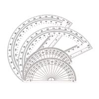 Math Protractors Plastic Protractor 180 Degrees, Clear, (2 Pack-4 in and 2 Pack-6 in)