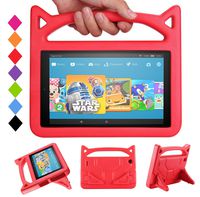 All-New Ｆｉｒe ＨＤ 10 2017 Tablet Case -Riaour Shock Proof Light Weight Convertible Handle Stand Kids Friendly Cover for Ｆｉｒe ＨＤ 10.1" Tablet(Compatible with 2015&2017 Released)(Hot Red)