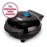 Dash DMS001BK Mini Maker Electric Round Griddle for Individual Pancakes, Cookies, Eggs & other on the go Breakfast, Lunch & Snacks with Indicator Light + Included Recipe Book - Black