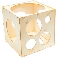 Bright Creations Wood Balloon Sizer Cube Template Box, 9 Holes